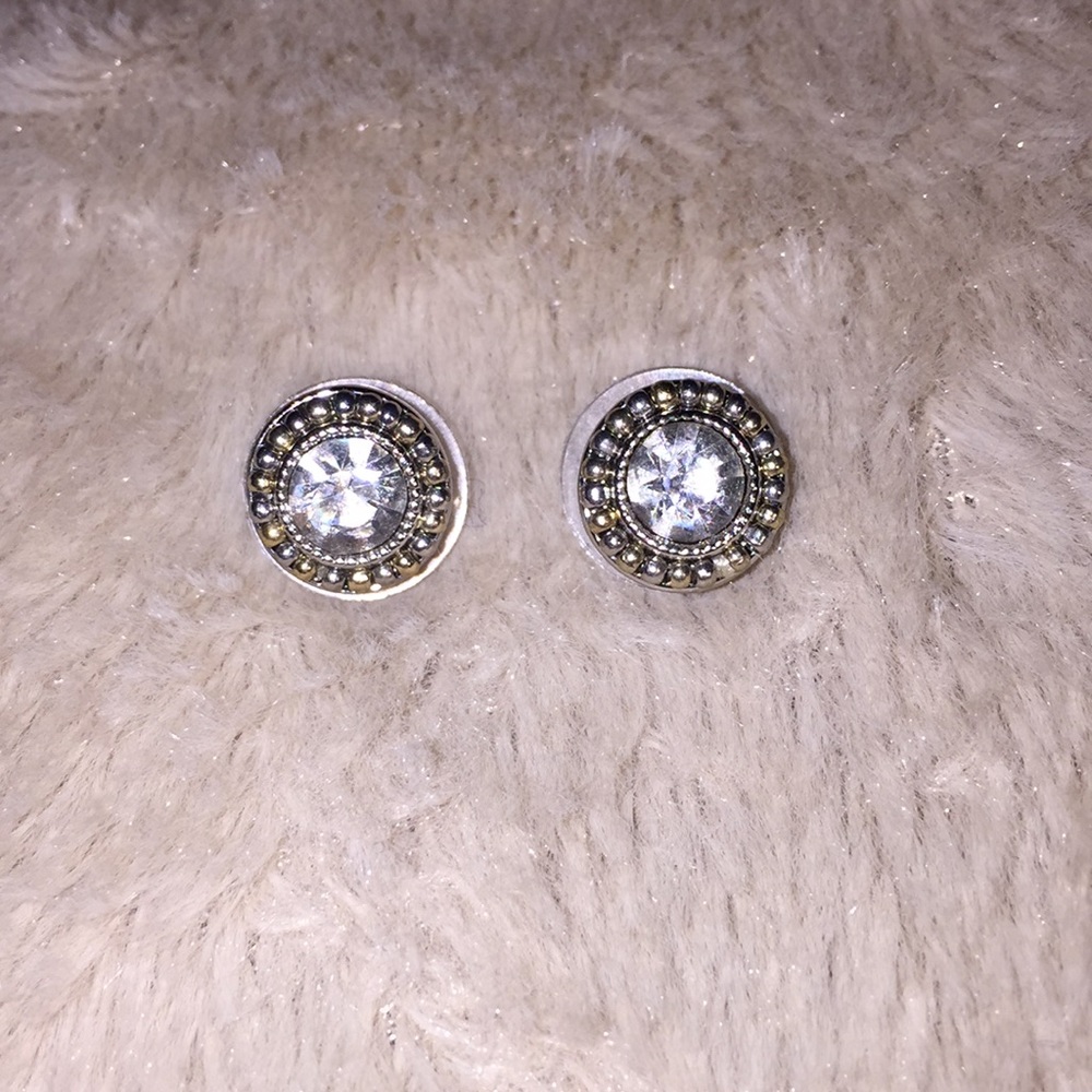 Earrings with silver and gold edge